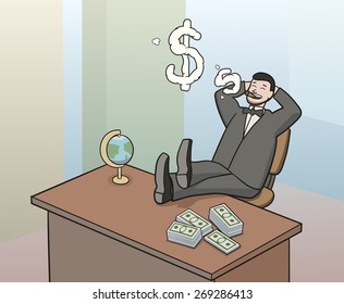 smoking businessman