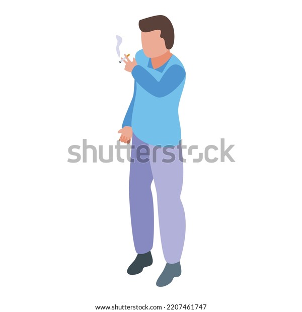 Smoking Careless Person Icon Isometric Smoking Stock Vector (Royalty ...