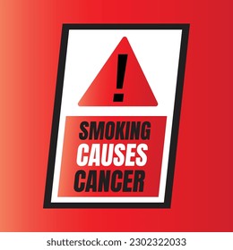 Smoking causes cancer warning sign, smoking can kill you banner sign
