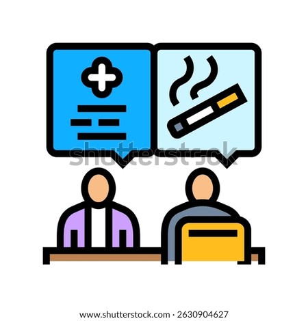 smoking cessation program employee health color icon vector. smoking cessation program employee health sign. isolated symbol illustration