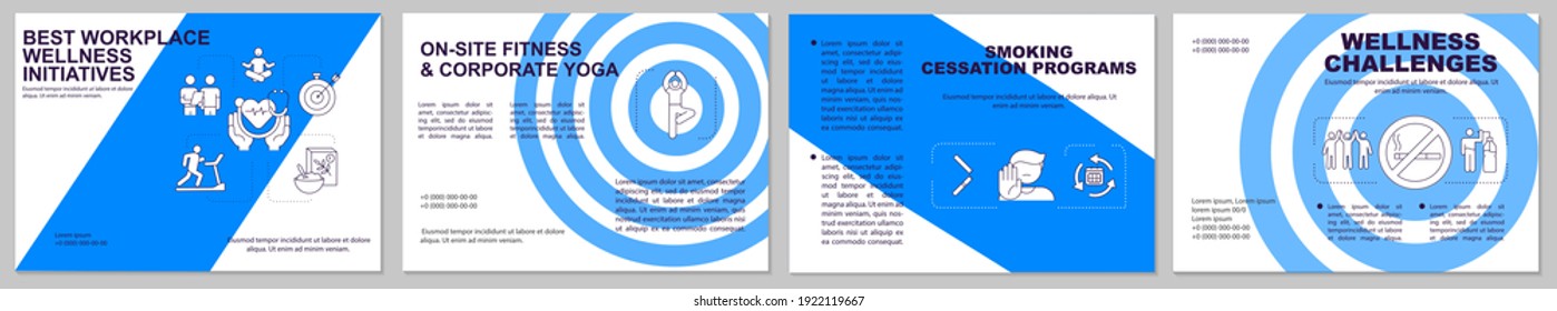 Smoking cessation programs brochure template. Health improvement. Flyer, booklet, leaflet print, cover design with linear icons. Vector layouts for magazines, annual reports, advertising posters