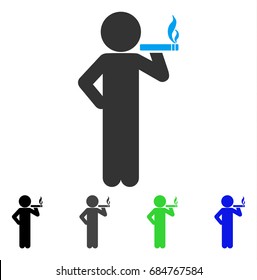 Smoking Child flat vector pictograph. Colored smoking child gray, black, blue, green icon variants. Flat icon style for graphic design.