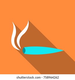 Smoking cigar color flat icon