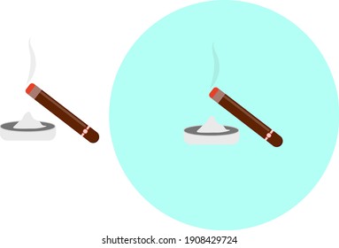 Cigar fumador, ilustración, vector sobre fondo blanco.