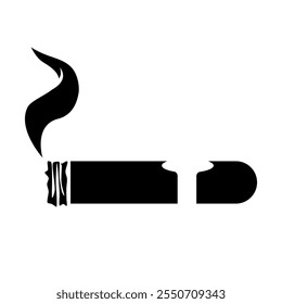 Smoking Cigar Silhouette Vector Icon Illustration Logo