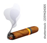 Smoking cigar vector illustration isolated on white background