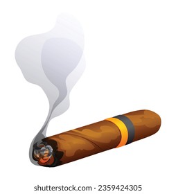 Smoking cigar vector illustration isolated on white background