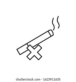 Smoking cigarette ban icon. Simple line, outline vector elements of world awareness day icons for ui and ux, website or mobile application
