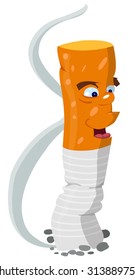a smoking cigarette cartoon