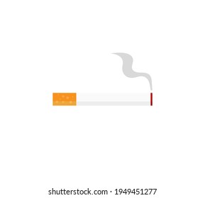 Icono de cigarrillo fumador. Diseño plano. Ilustración vectorial