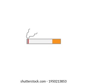Icono de cigarrillo fumador. Diseño plano. Ilustración vectorial