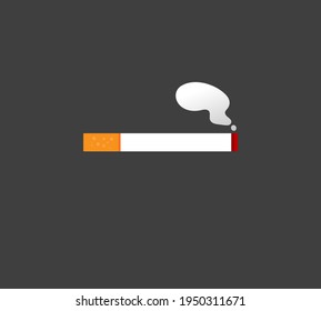 Icono de cigarrillo fumador. Diseño plano. Ilustración vectorial