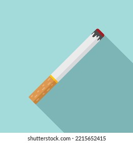Vector plano del icono del cigarrillo fumador. Tabaco para fumar. Nicotine cigar