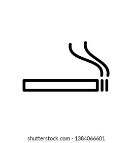 Smoking cigarette icon. Unhealthy, nicotine, smell. Addiction concept. Vector illustration can be used for topics like break, bad habit, tobacco.