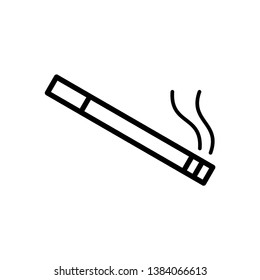 Smoking cigarette icon. Unhealthy, nicotine, smell. Addiction concept. Vector illustration can be used for topics like break, bad habit, tobacco.