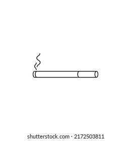 Smoking cigarette icon. Unhealthy, nicotine, smelly. The vector illustration can be used for topics like rest, bad habits, tobacco