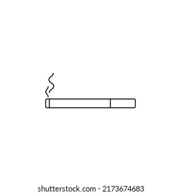 Smoking cigarette icon. Unhealthy, nicotine, smelly. The vector illustration can be used for topics like rest, bad habits, tobacco