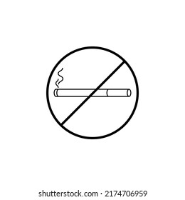 Smoking cigarette icon. Unhealthy, nicotine, smelly. The vector illustration can be used for topics like rest, bad habits, tobacco