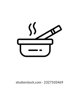 Smoking cigarette icon. Unhealthy, nicotine, smelly. Addiction concept. Vector illustration can be used for topics like rest, bad habits, tobacco