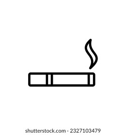 Smoking cigarette icon. Unhealthy, nicotine, smelly. Addiction concept. Vector illustration can be used for topics like rest, bad habits, tobacco