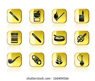 Smoking and cigarette icons - vector icon set