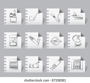 Smoking and cigarette icons - vector icon set
