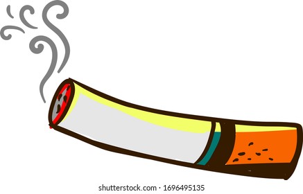 Smoking cigarette, illustration, vector on white background