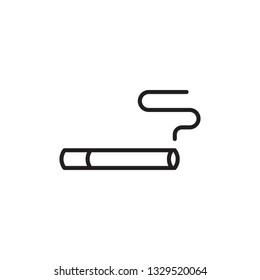 Smoking cigarette line icon. Tobacco icon. Unhealthy, nicotine, smell. Addiction concept. Vector illustration can be used for topics like break, bad habit