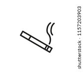 Smoking cigarette line icon. Unhealthy, nicotine, smell. Addiction concept. Vector illustration can be used for topics like break, bad habit, tobacco