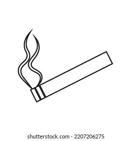 Icono de la línea de cigarrillos de fumar. Poco saludable, nicotina, olfato. Concepto de adicción. La ilustración vectorial se puede usar para temas como descanso, mal hábito, tabaco