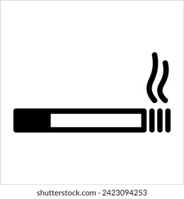 Smoking cigarette line icon. Unhealthy, nicotine, smelly. Addiction concept. Vector illustration can be used for topics such as rest, bad habits, tobacco