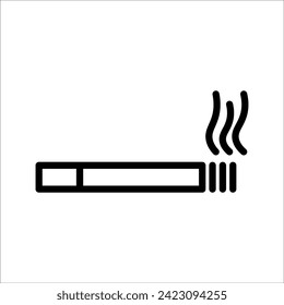 Smoking cigarette line icon. Unhealthy, nicotine, smelly. Addiction concept. Vector illustration can be used for topics such as rest, bad habits, tobacco