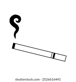 Icono de línea de cigarrillo para fumar. Malsano, nicotina, maloliente. Concepto de adicción. La Ilustración vectorial se puede utilizar para temas como el descanso, los malos hábitos, el tabaco