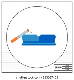 Smoking Cigarette on Ashtray Icon