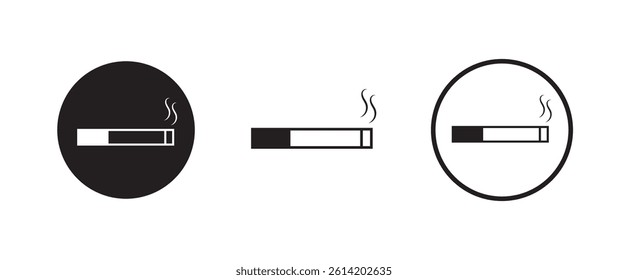 Smoking Cigarette Sign Isolated Line Icon Style Design. Simple Vector Illustration