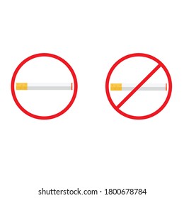 smoking cigarette. stop smoking set. vector isolated icons on white background