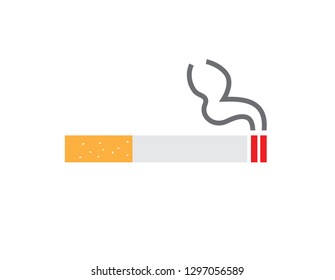 Smoking cigarette vector. Smoking sign symbol isolated on white background