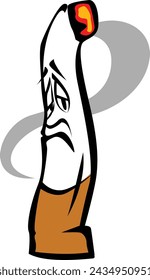 Smoking Cigarettes and Cigar Cartoon Vector Drawing Illustration