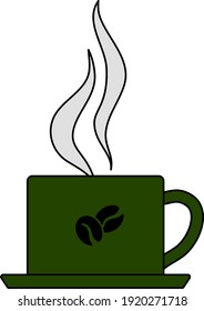 Smoking Cofee Cup Icon. Editable Outline With Color Fill Design. Vector Illustration.