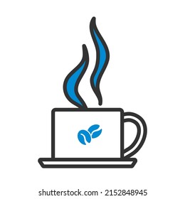 Smoking Cofee Cup Icon. Editable Bold Outline With Color Fill Design. Vector Illustration.