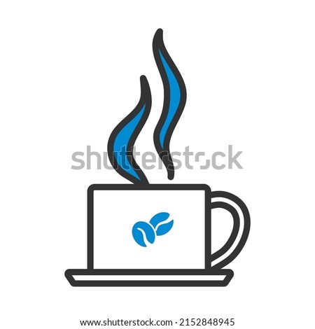 Smoking Cofee Cup Icon. Editable Bold Outline With Color Fill Design. Vector Illustration.