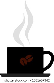 Smoking Cofee Cup Icon. Flat Color Design. Vector Illustration.