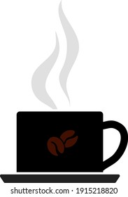 Smoking Cofee Cup Icon. Flat Color Design. Vector Illustration.