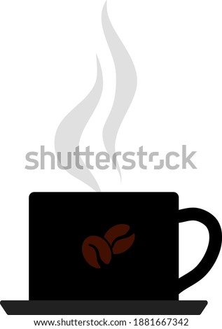 Smoking Cofee Cup Icon. Flat Color Design. Vector Illustration.
