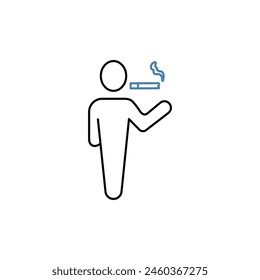 smoking concept line icon. Simple element illustration. smoking concept outline symbol design.