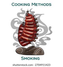 Smoking. Cooking methods. Hand-drawn vector illustration.