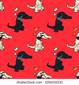 Smoking crocodile seamless pattern. Original design for print or digital media.