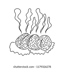 Smoking cutlet icon. Thin line design. Vector illustration.