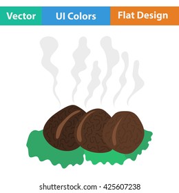 Smoking cutlet icon.  Vector illustration.