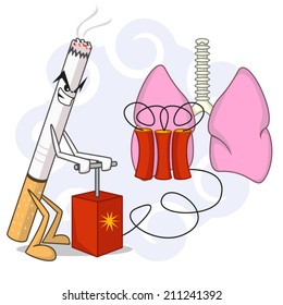 Smoking damage, vector illustration.